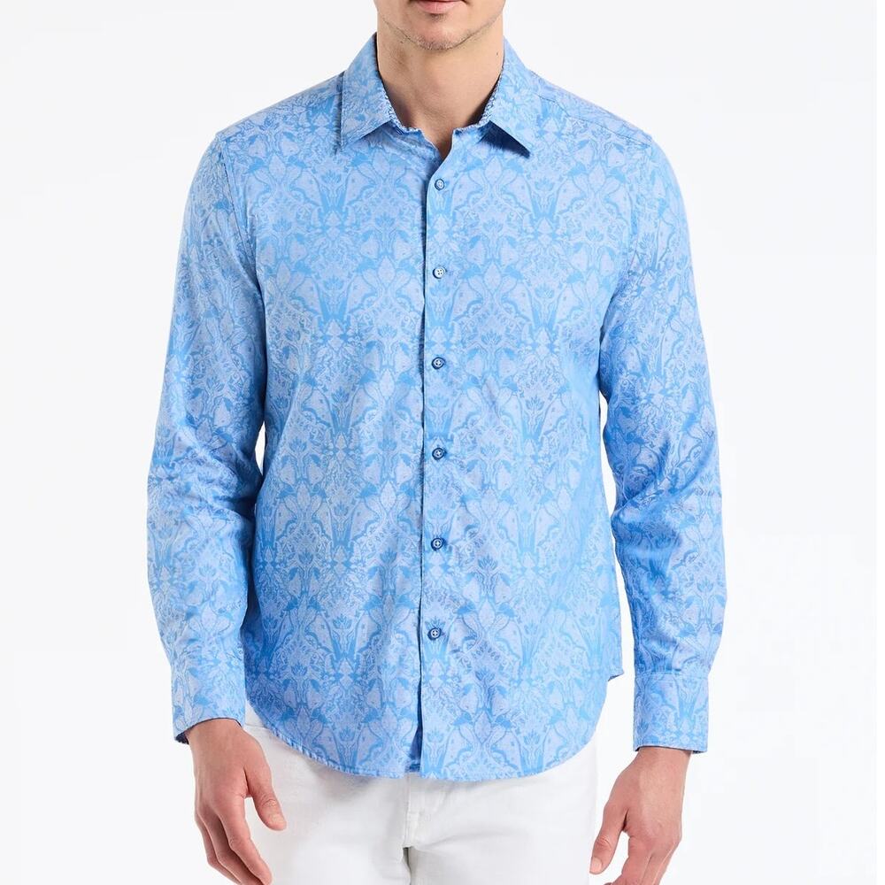 Robert Graham Men's Highland Long Sleeve Button Down Shirt Classic Fit Size M